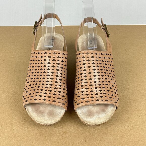 Josef Seibel Rose 27 Slingback Leather Heeled Sandals Womens 7/7.5 EU 38 Tan - Picture 2 of 11